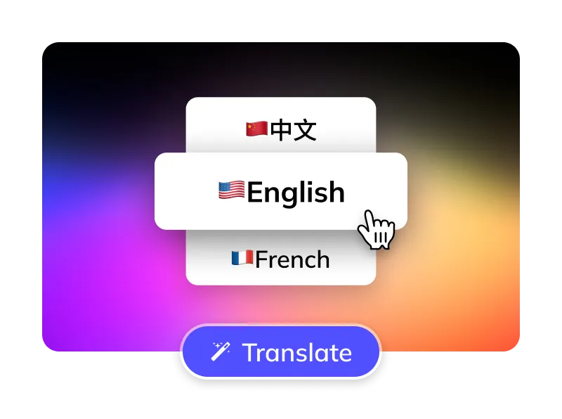 选择语言与翻译选项示意