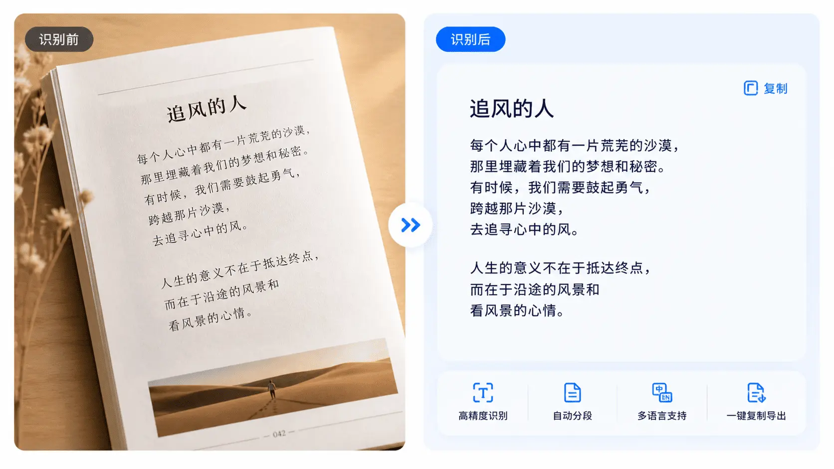 AI 图片文字识别器效果展示